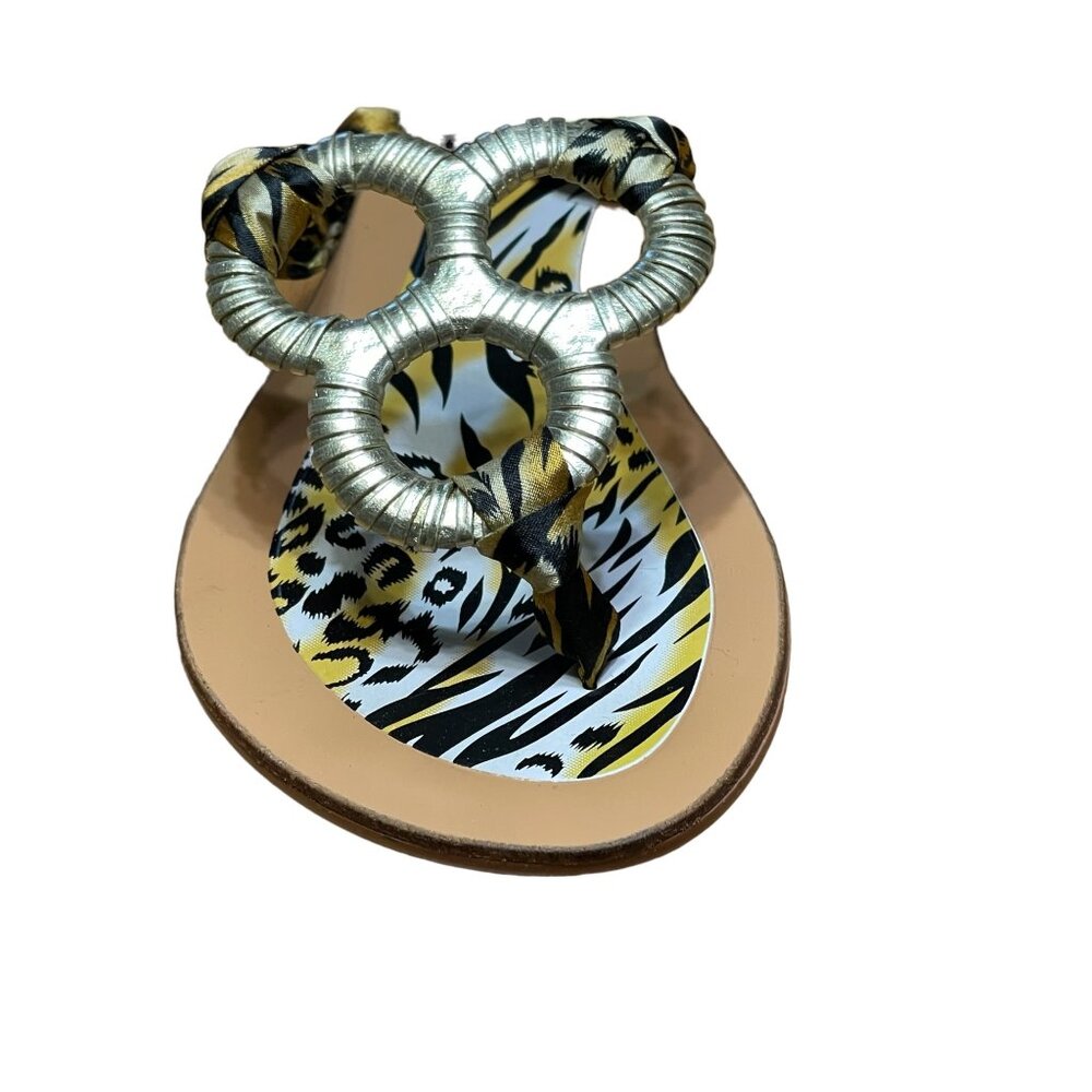 BUMPER.Women gladiator print‎ animal fabric strap sandals size 8 - Picture 4 of 12